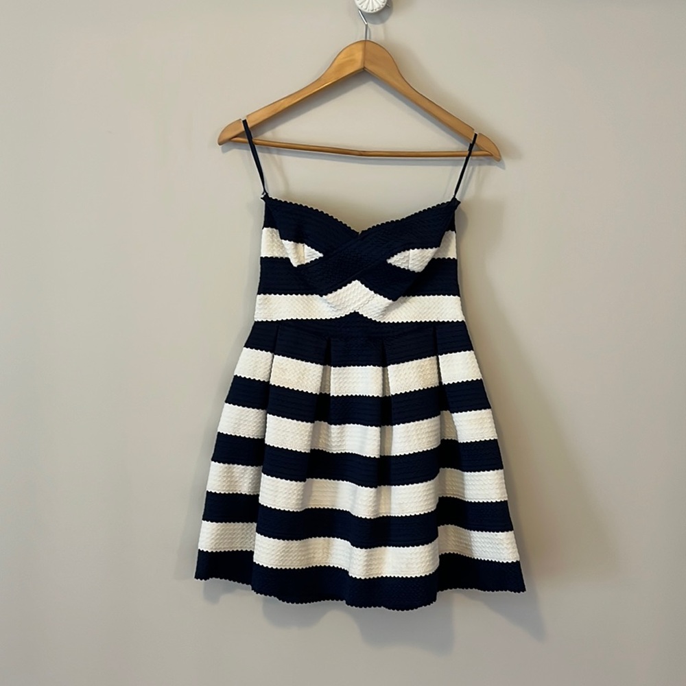 Nautical Strapless Mini Dress